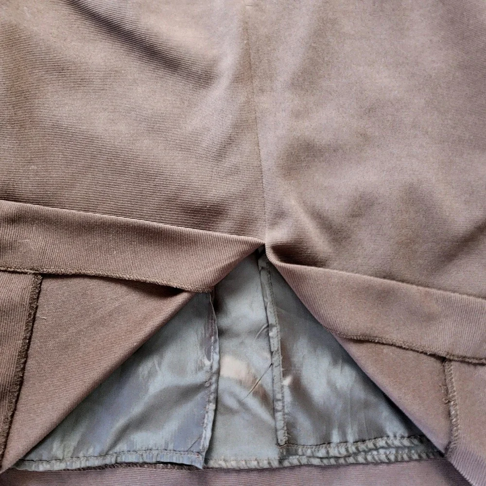 VTG Y2K Le Bos Womens Colorblock Sheath Dress & Jacket Set Brown Tan Orange 16WP